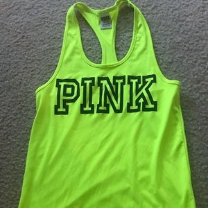 VS Pink neon yellow spandex tank top size XS.